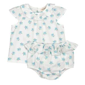 Marmar Copenhagen Baby Girls White Floral Ruffle Top & Bloomer Set 1.5Y